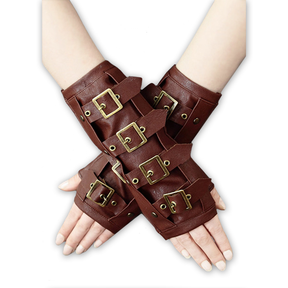 Restyle - Brown steampunk Fingerlose Handschuhe - Braun